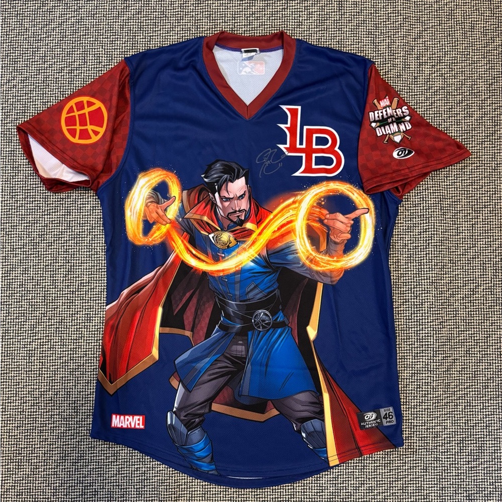 Milb Louisville bats Marvel Doctor Strange authentic jersey  46